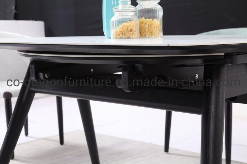 Modern 6 Sets Extension Steel Dining Table for Home Furniture