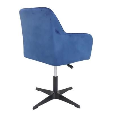 Modern Deluxe Velvet Adjustable Height Swivel Back Armrest Bar Chair