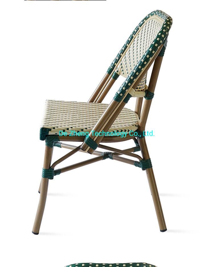 China Latest Leisure Waterproof Bistro Terrace Woven Rope Hilton Aluminium Outdoor Furniture