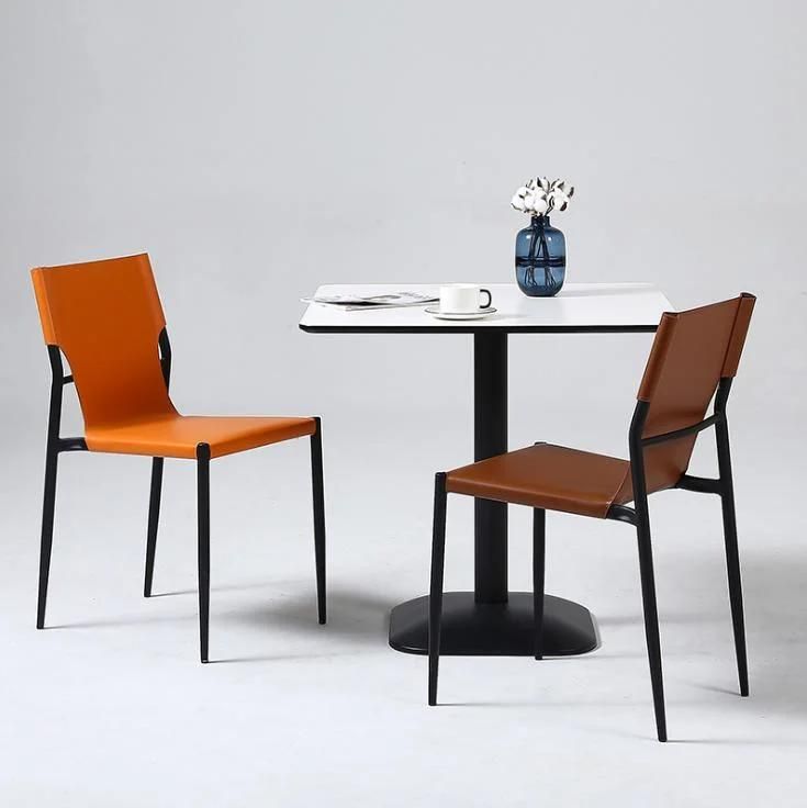 Colorful Thickened Saddle Leather Dining Room Chair