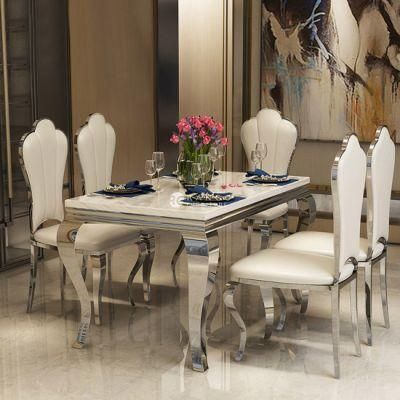 Home Modern Furniture Dining Table Coffee Table with 6 Restaurant Hotel Office Chair