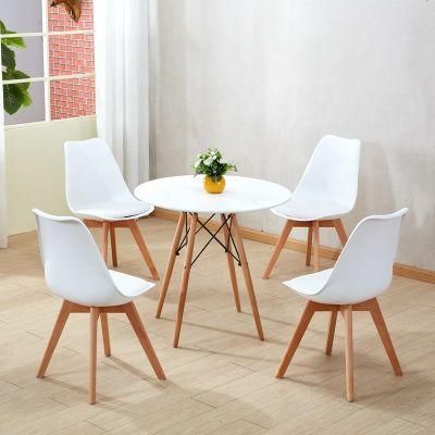 Bright Dsw Furniture Chair Wholesale PP Chair Leather Cushion Round Scandinave White Table and White Chair Sets