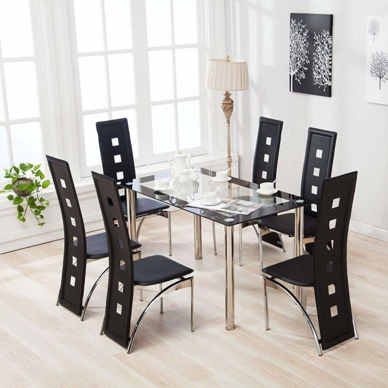 Square Furniture Dining Table Sturdy Metal Legs Dining Table