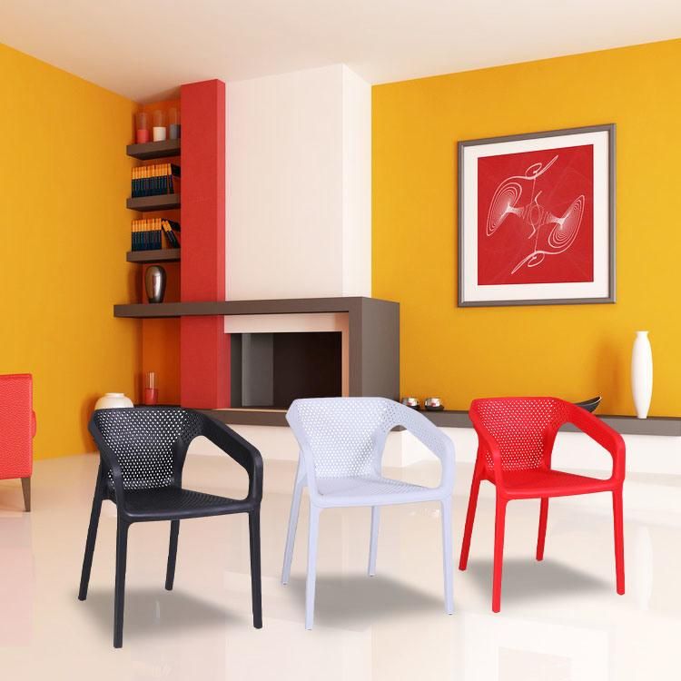 Colored Dining Room Plastic Leisure Chair/Plastic Chair with Plastic Seat