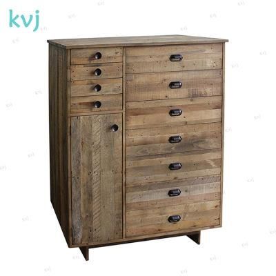 Kvj-7318 Vintage Industrial Colonial Wooden Standing Cabinet