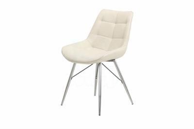 PU Leather Dining Chairs with Nickel Brush Legs