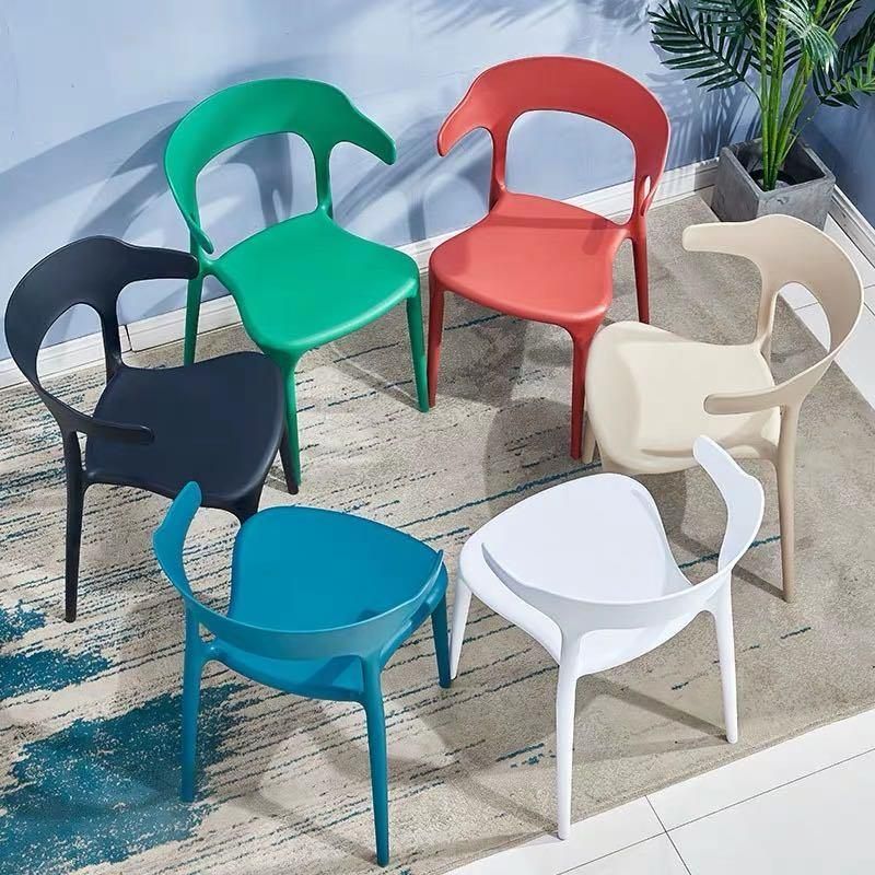 Backrest Stackable Outdoor Armless Cafe Modern Design Plastic Dining Chair