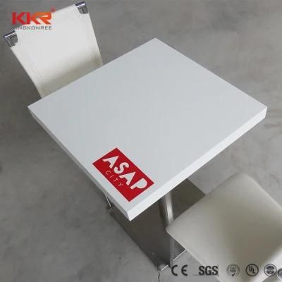 Wholesale Custom Logo Artificial Marble Top Round Corian Solid Surface Dining Table