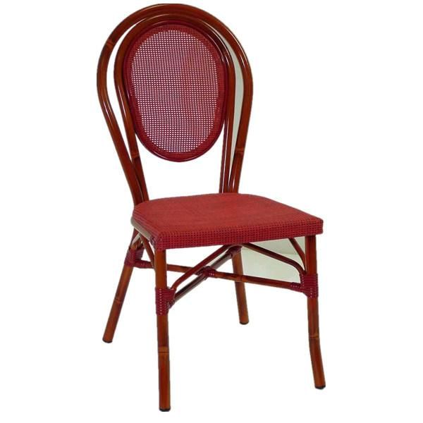 Red Textylene Fabric Restraunt Dining Room Side Chair