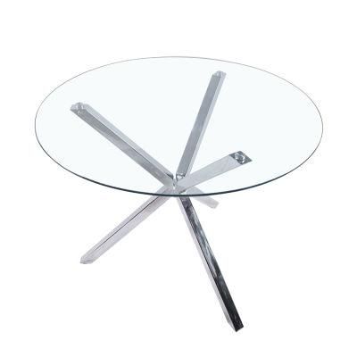 Coffee Table Glass Modern Transparent 8mm Round Tempered Glass Dinner Table Dining Room Furniture