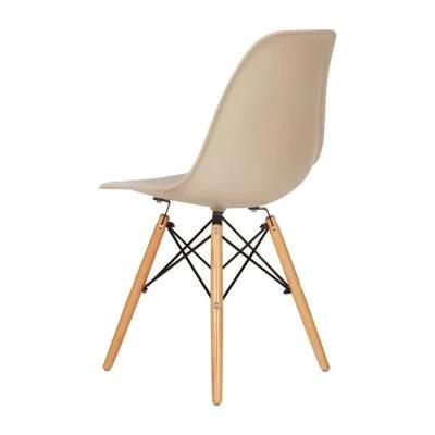 Modern Home Furniture PP Nordic Plastic Commercial Restaurant Dining Chair with Wood Legs