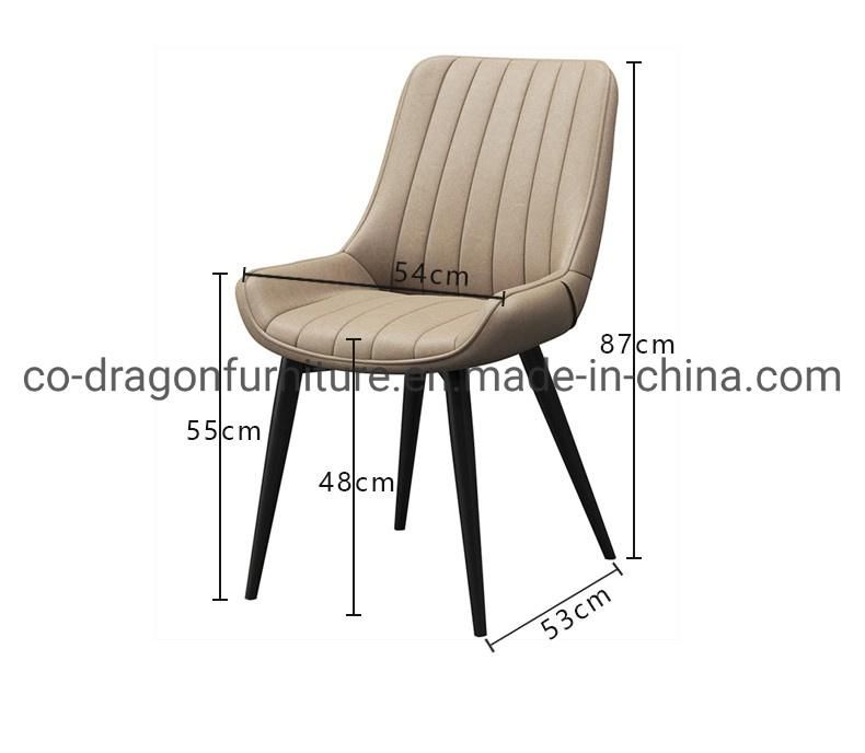 Fashion Design Home Furniture Leather Dining Chairs with Metal Legs