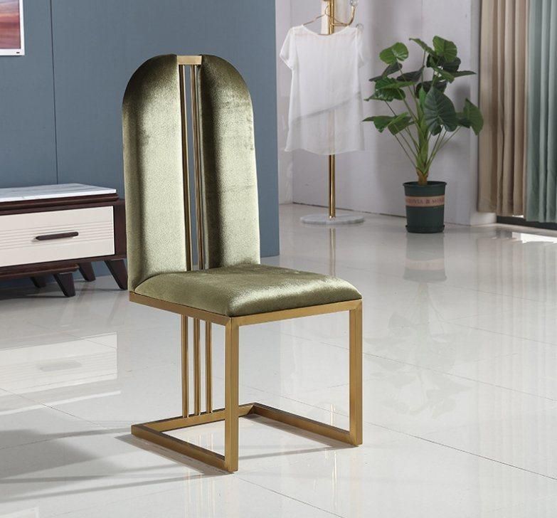 Customized Chairs Leather Dining Chair with Stable Metallic Legs