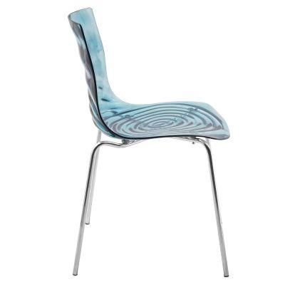 Hot Sale Modern Transparent Acrylic Folding Chair Plastic Chairs Dining Chair with Metal