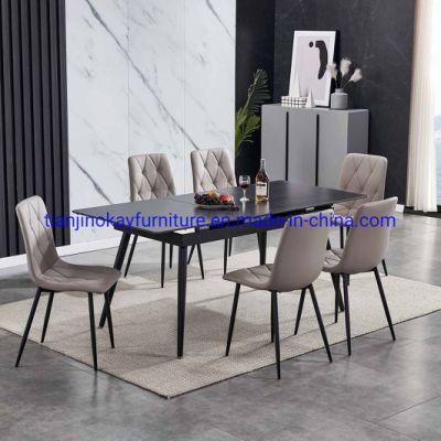 Furniture Marble Dining Table Set Restaurant Gold Metal Luxury Dining Table with 6 or 8 Chairs for Sale