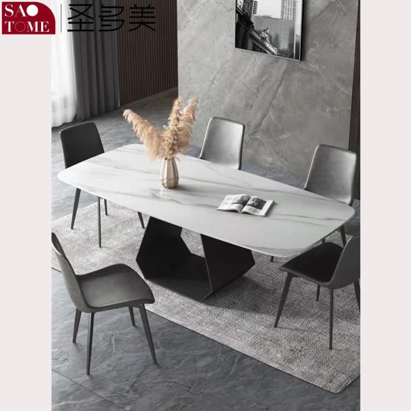 Modern Rock Furniture U-Shaped Steel Plate Dining Table