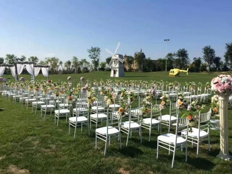 China Wholesale Wedding Furntiure White Stacking Plastic Dinig Banquet Hall Event Party Tiffany Resin Chiavari Chair