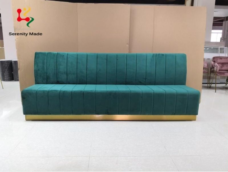 Good Quality High Back Velvet Restaurant Booth Seating