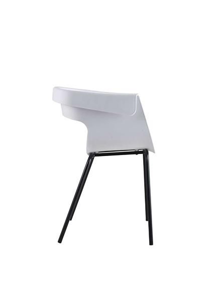 Fashion Collar Design Modern Industrial Wholesale Restaurant Colorful Plastic Chair with Metal Leg for Dining Room and Garden