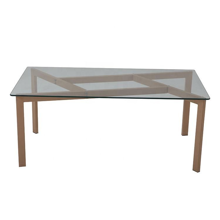 Modern Style White Metal Legs Dining Table