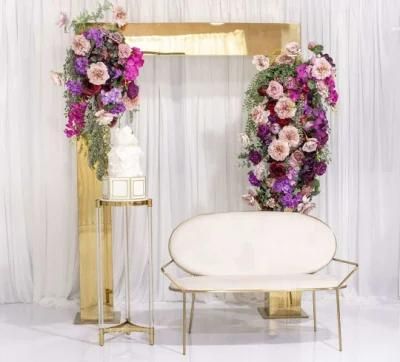 Custom Made Gold Square Shape Stainless Steel Metal Arch for Wedding Walkway Stage Decoration