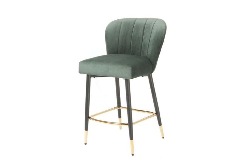 Furniture Bar Chair with Black Powder Leg and Chromed Golden Color