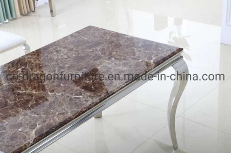 Luxury Minimalism Dining Table with Marble Top for Home Furniture