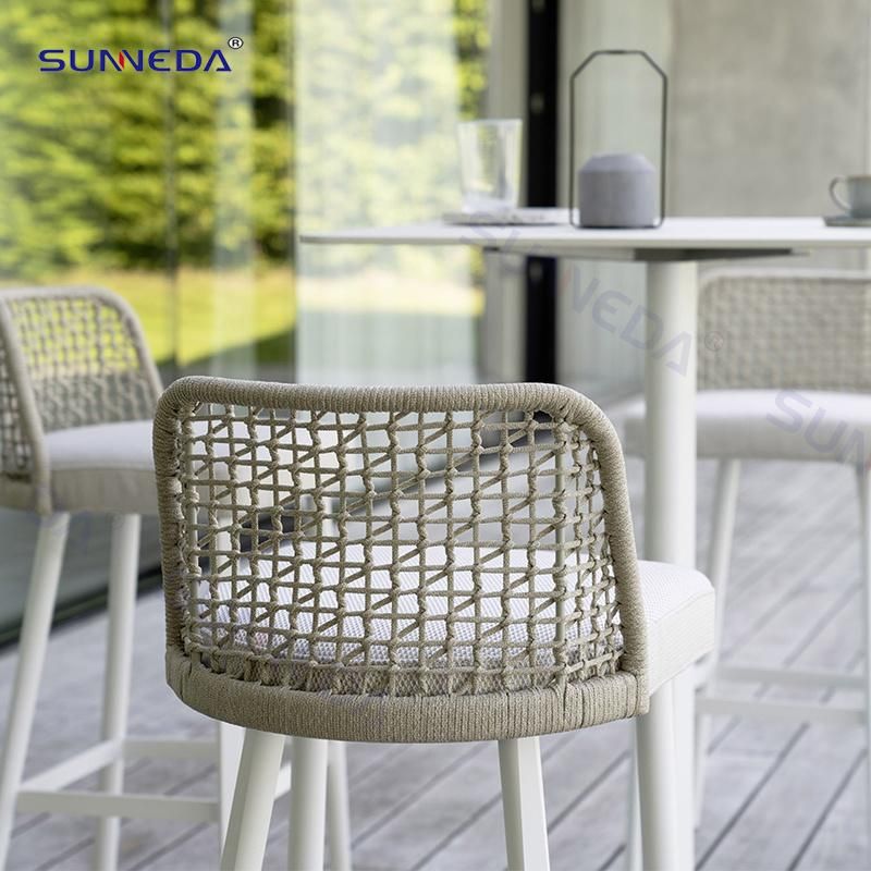 Modern Bar Stool Outdoor Webbing Chair Garden Furniture