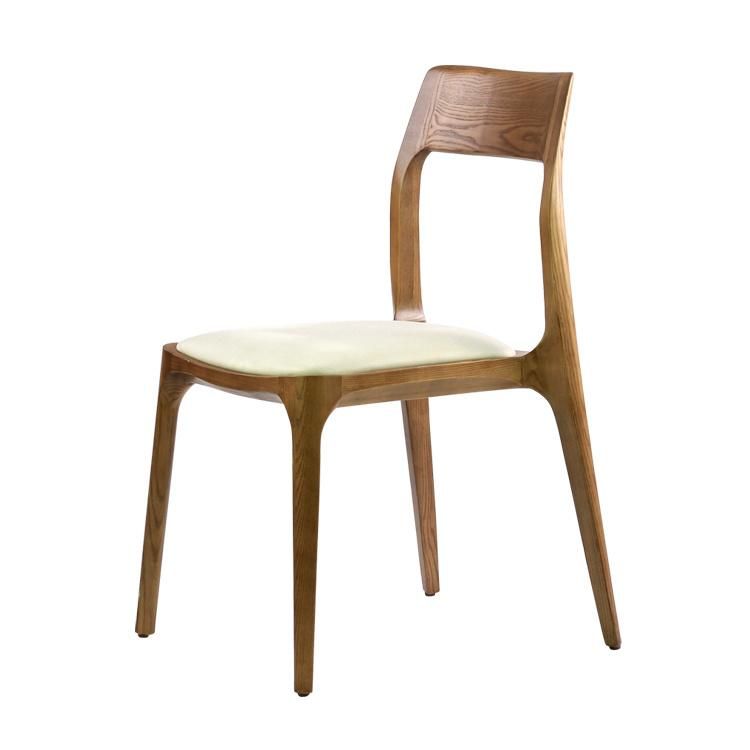 Natural Oak Timber Dining Chair with Fabric Seat for Commercial Restaurant Use