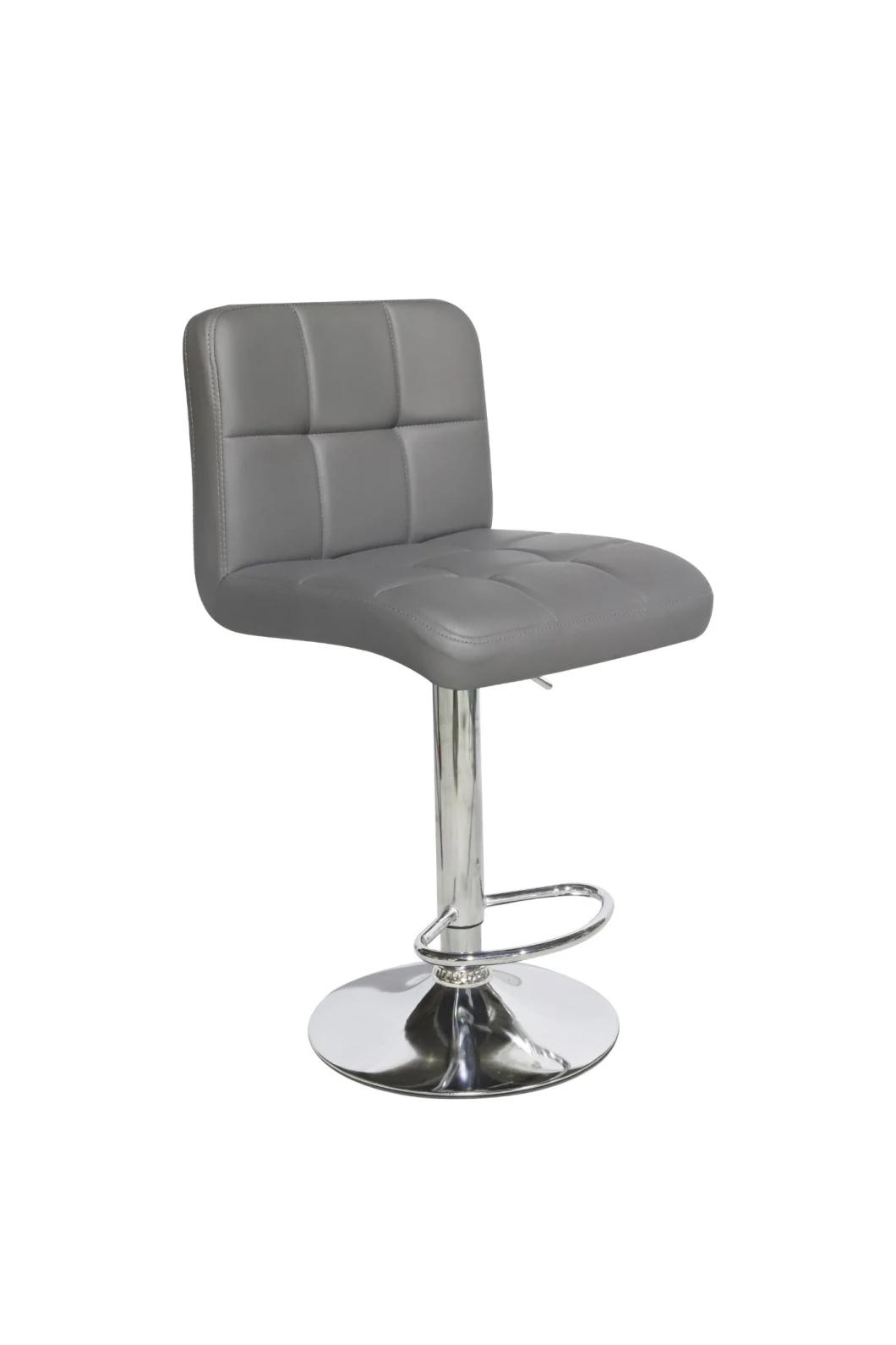 Manufacturer Sale Leather High Bar Chair Stool Black PU Bar Stool with Metal Base