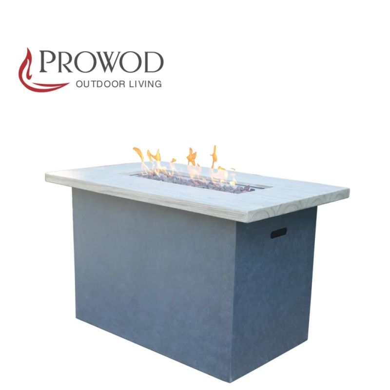 Concrete Gas Gas Firepit Set Dining Table