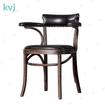 Kvj-7070 Dining Room Industrial Antique Rustic Solid Wood Armchair