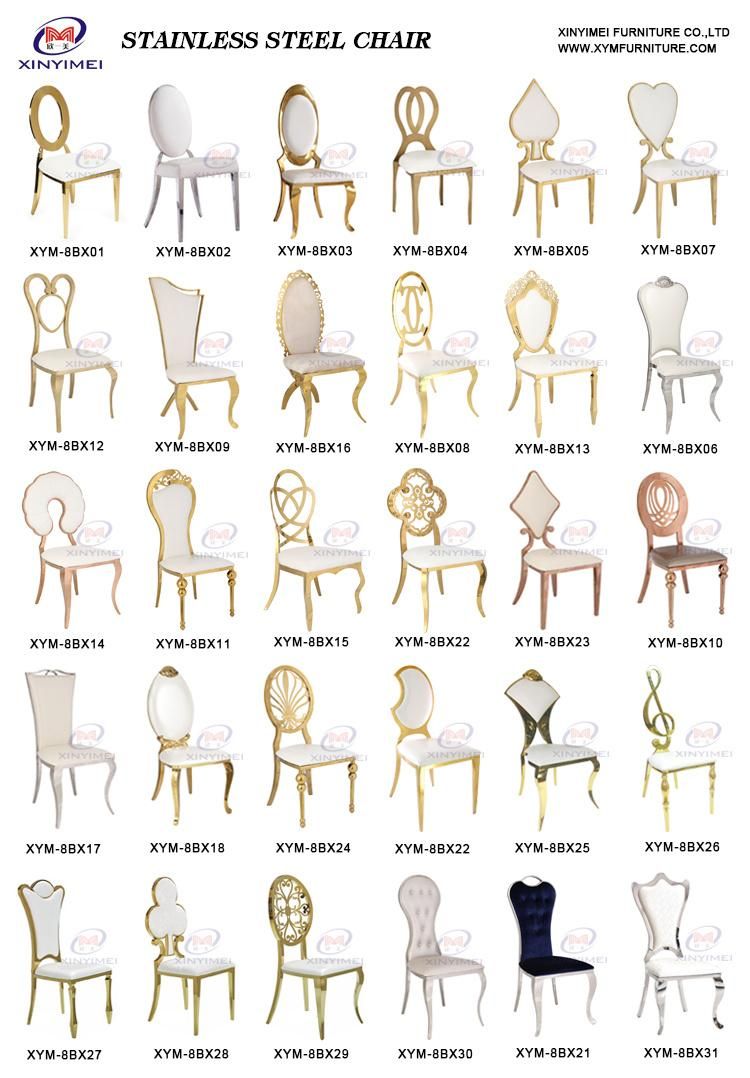 Banquet Hall Furniture Royal Romance Gold Stainless Steel Fancy Chair for Sale