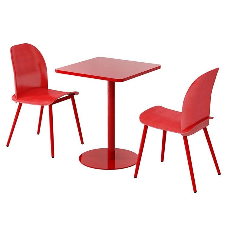 French Simple Design Living Room Chair Reception Red Plastic Back Casual Dining Chair