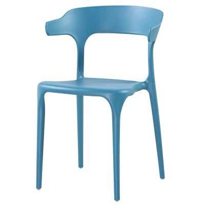 Backrest Stackable Outdoor Armless Cafe Modern Design Plastic Dining Chair