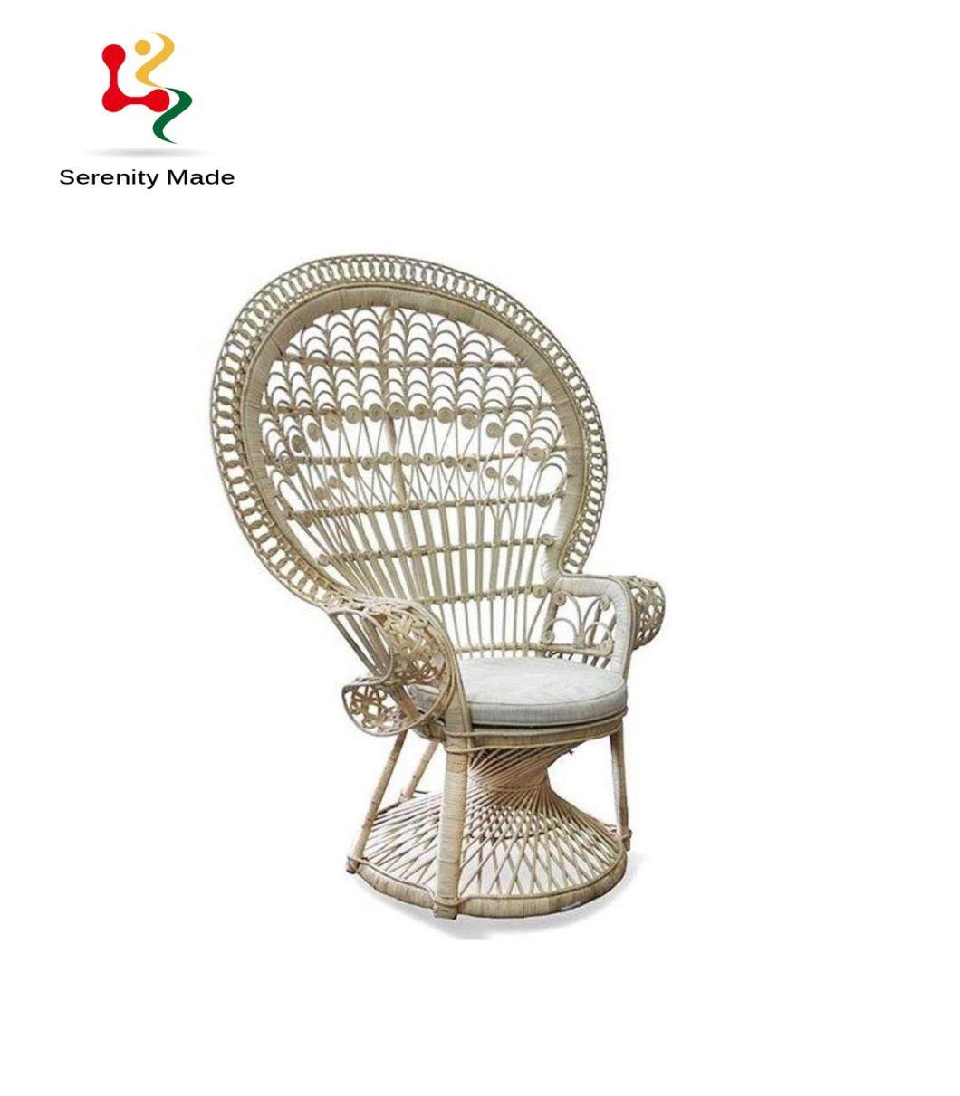 Modern Event Hire Peacock Rattan Dining Chairs Wood Chairs