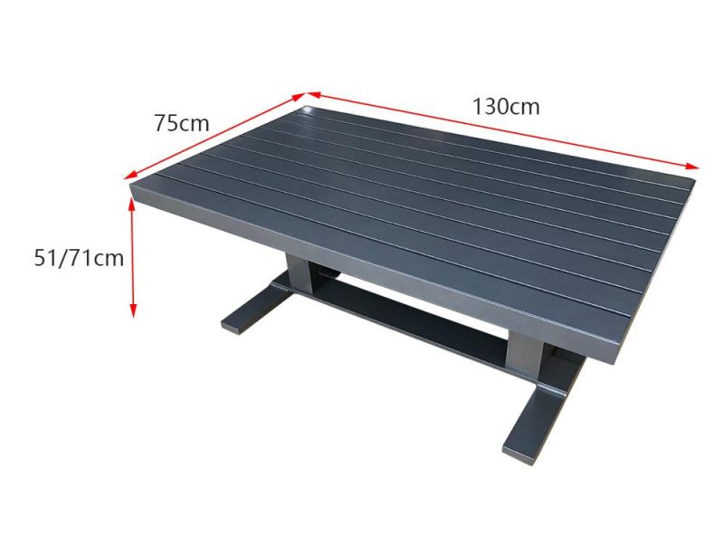 Without Armrest Unfolded Darwin Carton Box Customized Patio Aluminum Table