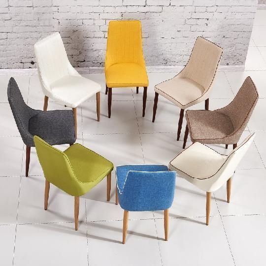 China Factory New Design Home Use Metal Legs Fabric Leather Upholstered Dining Chair for Dining Room