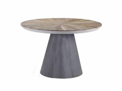 Kvj-Rr33 Reclaimed Wood Concrete Base Round Big Dining Table