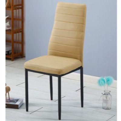 Luxury Dining Chair Stainless Steel High Back Armless PU Leather Dining Chair for Living Room