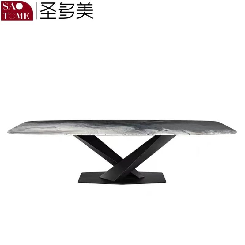 Modern Cross Table Rock Board Furniture Dining Table