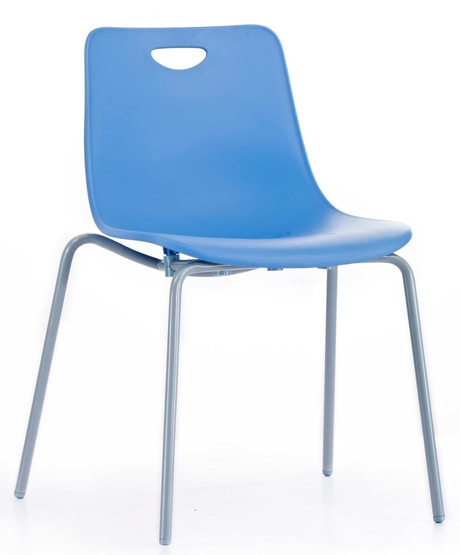 Four Steel Leg Shockproof PP Dining Chair