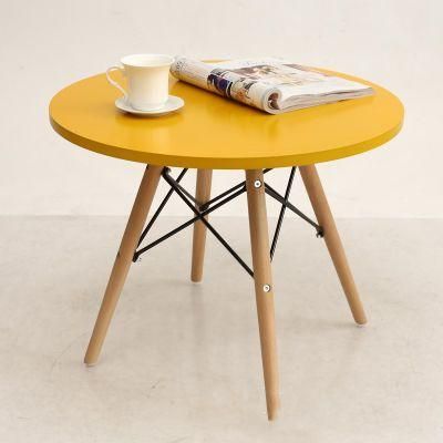 China Suppliers Wholesale New Style Coffee Table Home Use Furniture Dining Table Small Round Top Kitchen Modern Wood Leg Dining Table