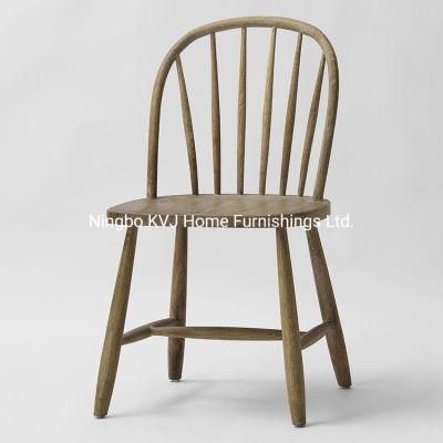 Kvj-9111 Antique Weathered Vintage Solid Wood Windsor Dining Chair