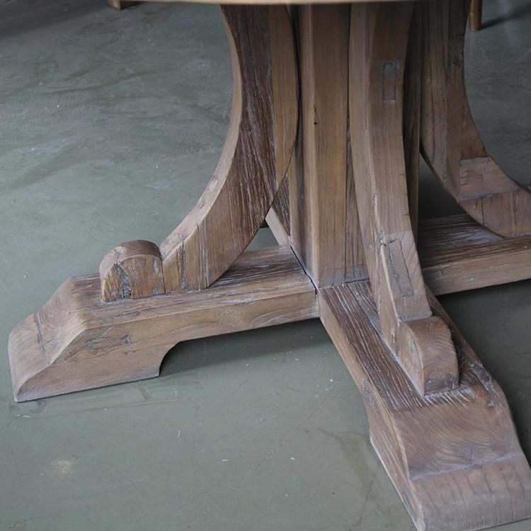 Kvj-7246 Rustic Furniture Style Recycled Elm Wood Dining Table