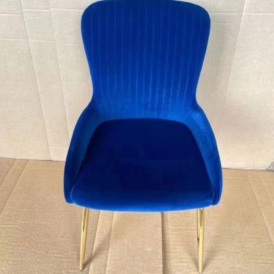 High Quality Custom Metal Leg Fabric Velvet Dining Room Chair