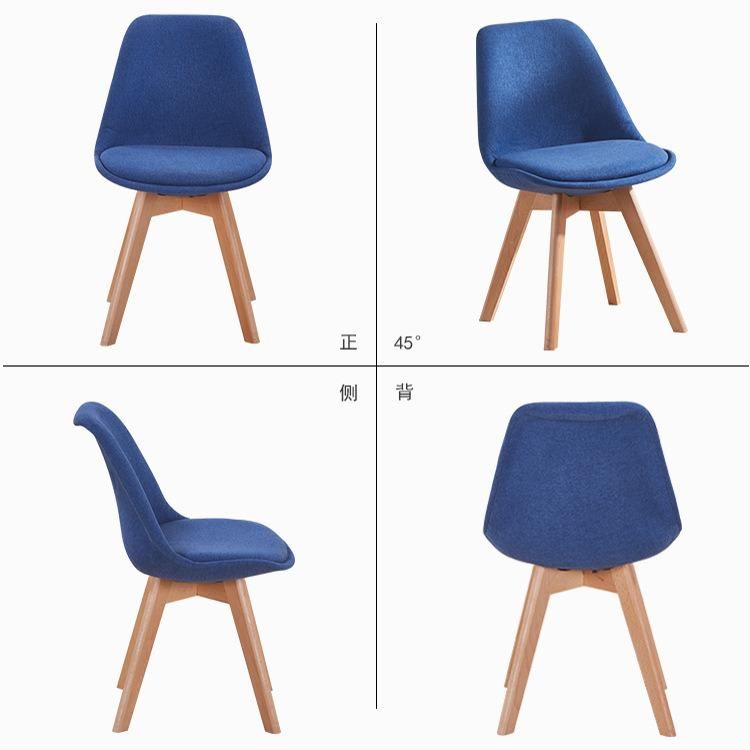 Sillas PARA Restaurant Modern Furniture Living Room Upholstered Fabric Dining Chair with Wooden Leg