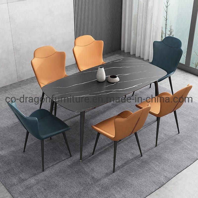 Fashion New Design Wholesale Metal Dining Chair with Leather Seat