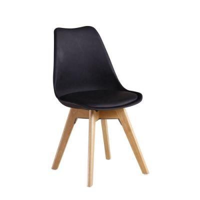 China Wholesale Modern European Outdoor Home Furniture Style Hotel Beech Leg PVC Dining Chair