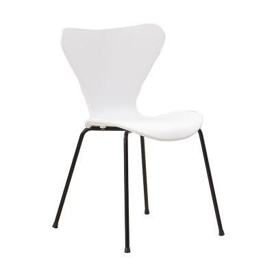 Chrome and White Bar Stool Leisure Chair Set Space Saving Chair Stackable Chair Polypropylene Stainless Steel Base Chair